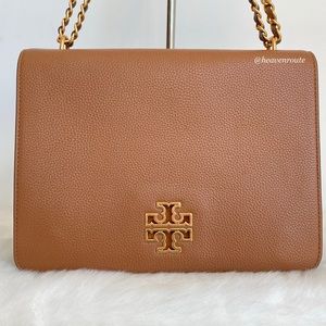 NEW Tory Burch Bark Cognac Large Bag